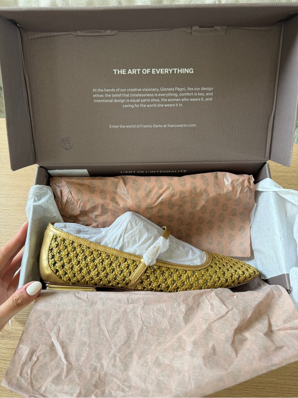 Franco Sarto Tinsley Mary Jane Flat in Gold Faux Raffia. Brand new, size 9 - Picture 8 of 11